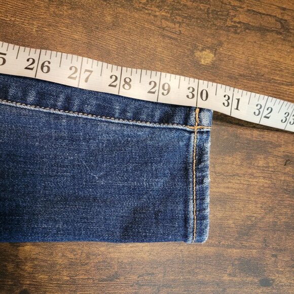 American Eagle Jeans 2 L Next Level Stretch Jegging Low Rise Ripped Medium Dark - Picture 10 of 12